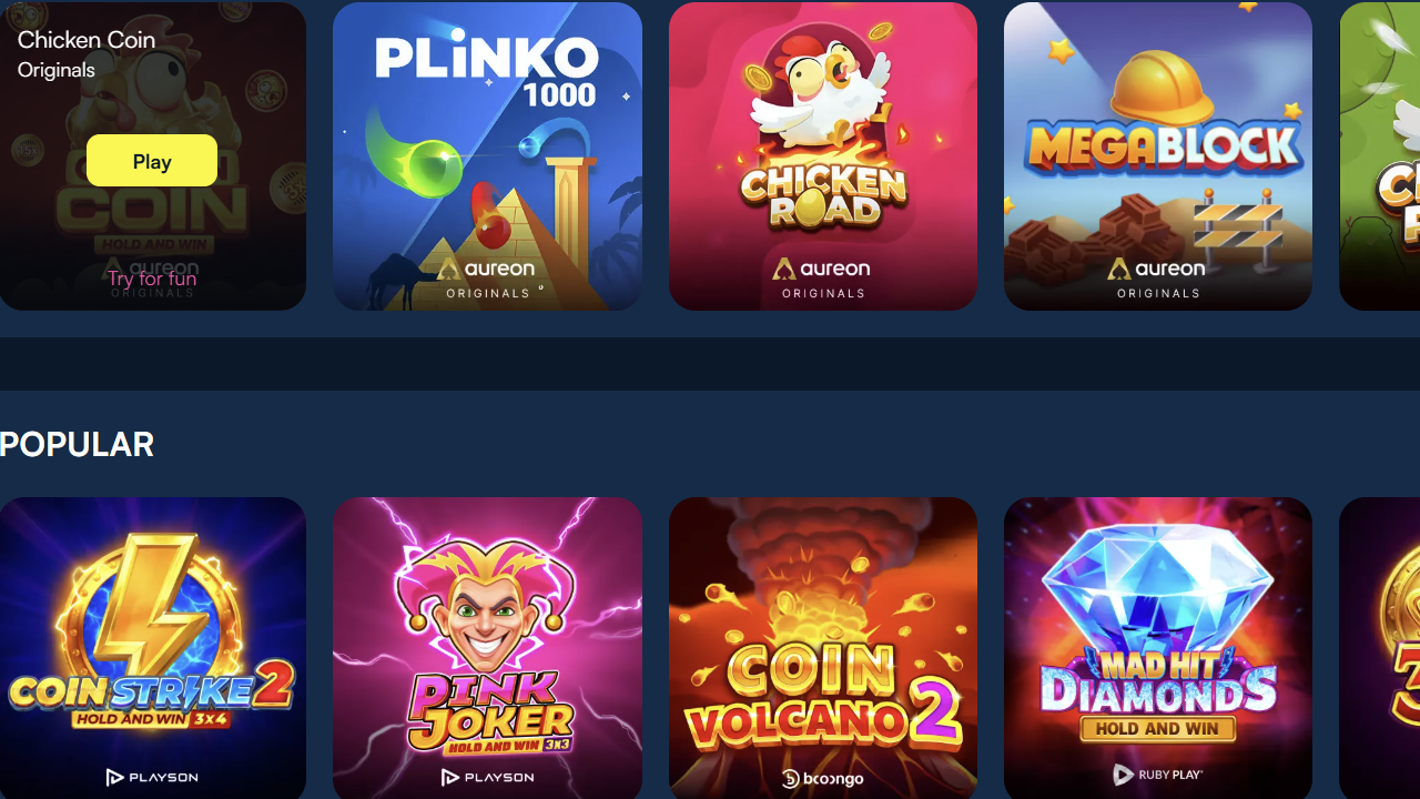 Aureon Casino games